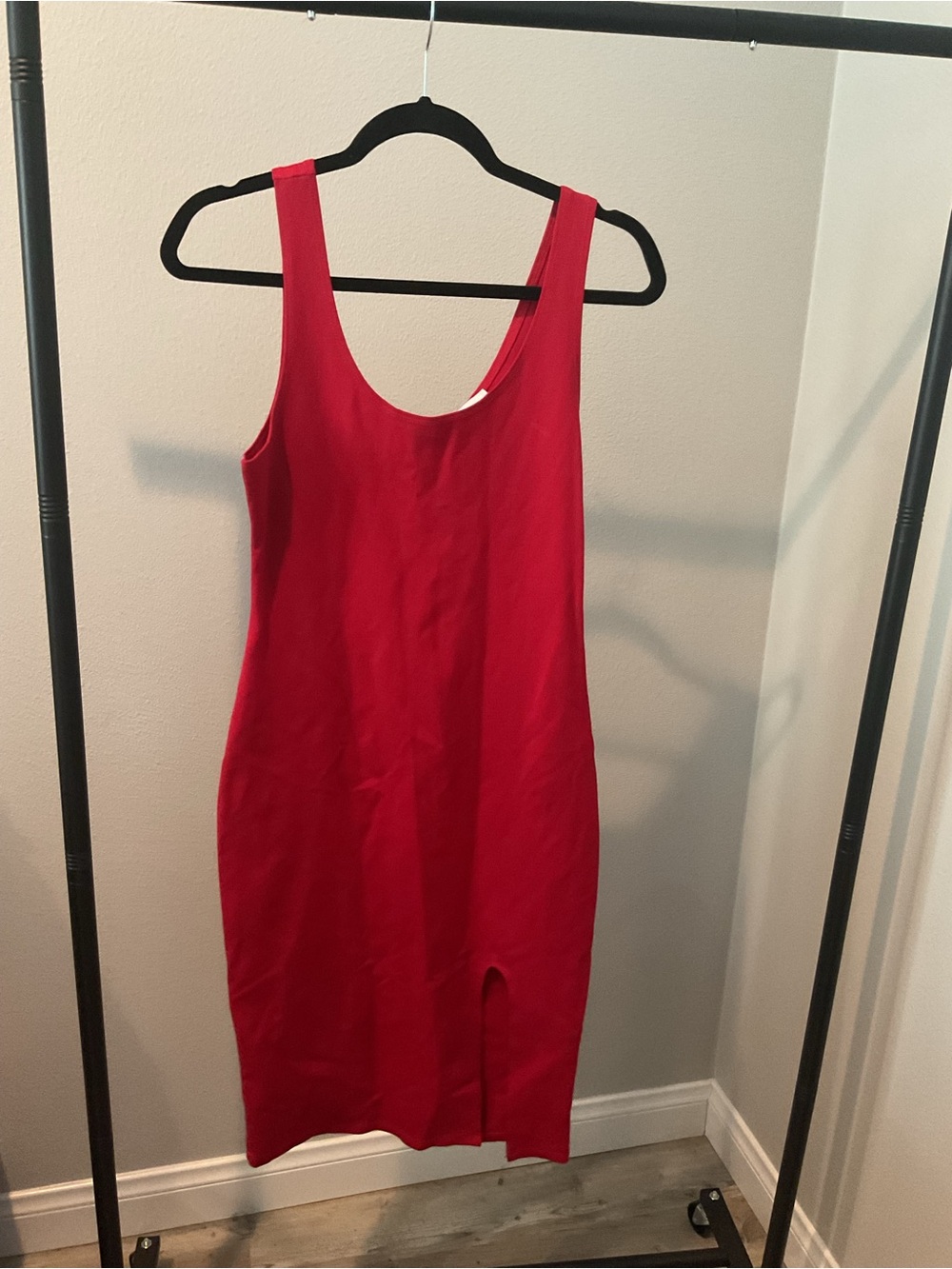 The Vanity Room Red Scoop Neck Sleeveless Midi Dress